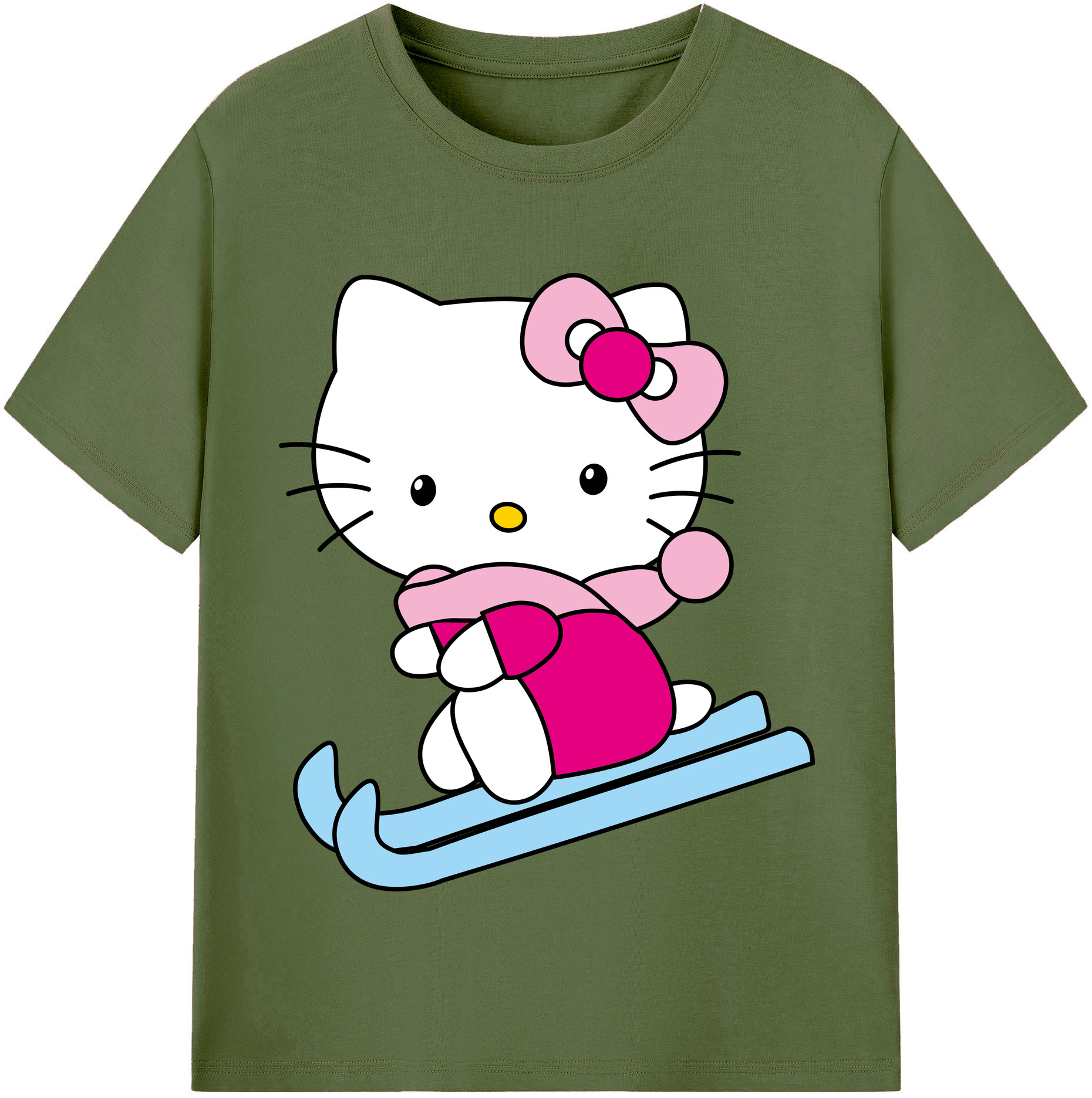 （画像用） Hello Kitty ハローキティ 綿100％半袖Tシャツ（フロントプリント）